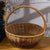 Damen handgearbeiteter Rattan Korb mit Henkel Karnz