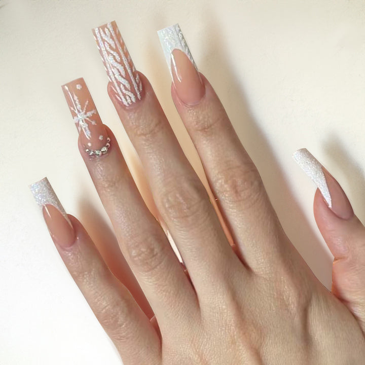 Urlaubs-themed dekorative Press-On Nagel Set Karnz