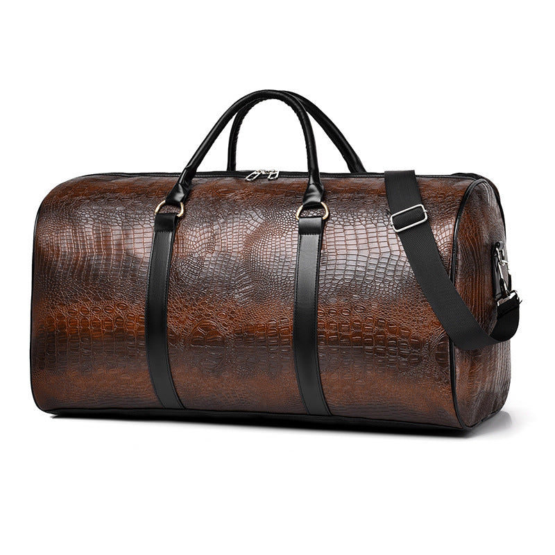 Stylische Krokodil-texturierte Reisetasche