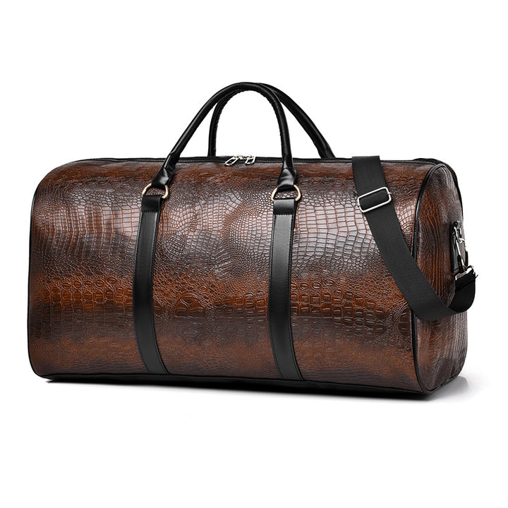 Stylische Krokodil-texturierte Reisetasche