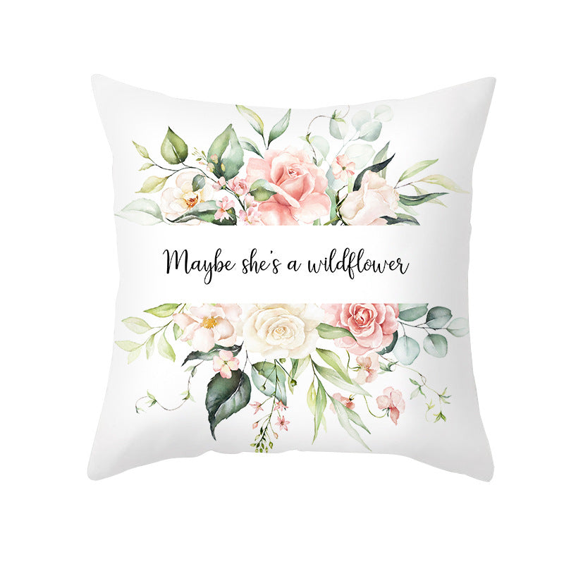Floral Aquarell Rose Baumwoll-Leinen Quadrat Wurfkissenbezug mit unsichtbarem Reißverschluss