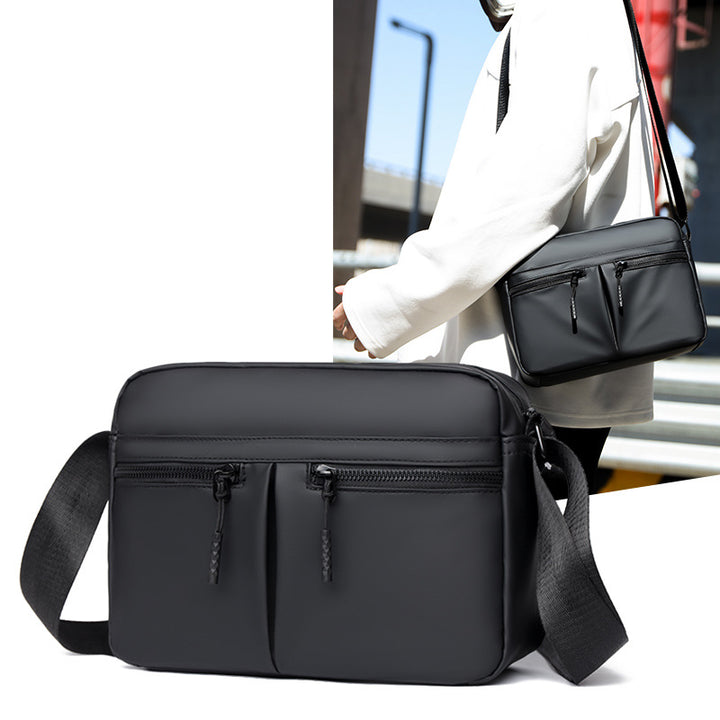 Schlanke Utility Crossbody Bag mit doppeltem Reißverschluss Karnz