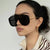 Damen futuristische Oversized-Sonnenbrille Karnz
