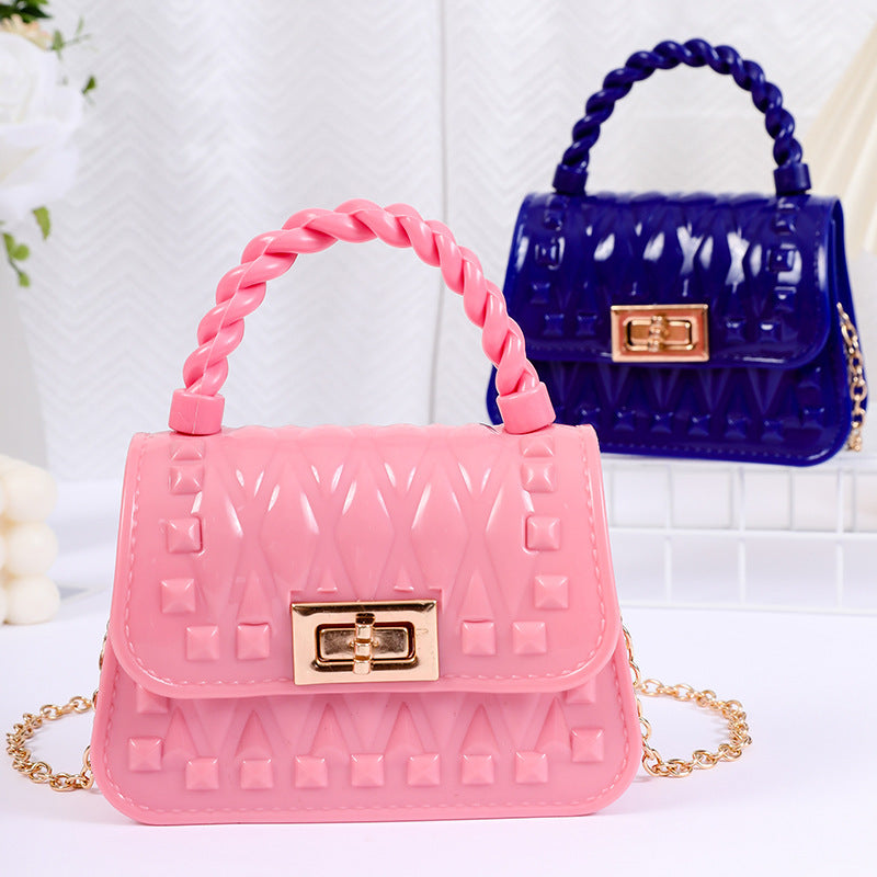 Damen Designer Handtasche mit strukturiertem Obermaterial und goldfarbener Schnalle Karnz