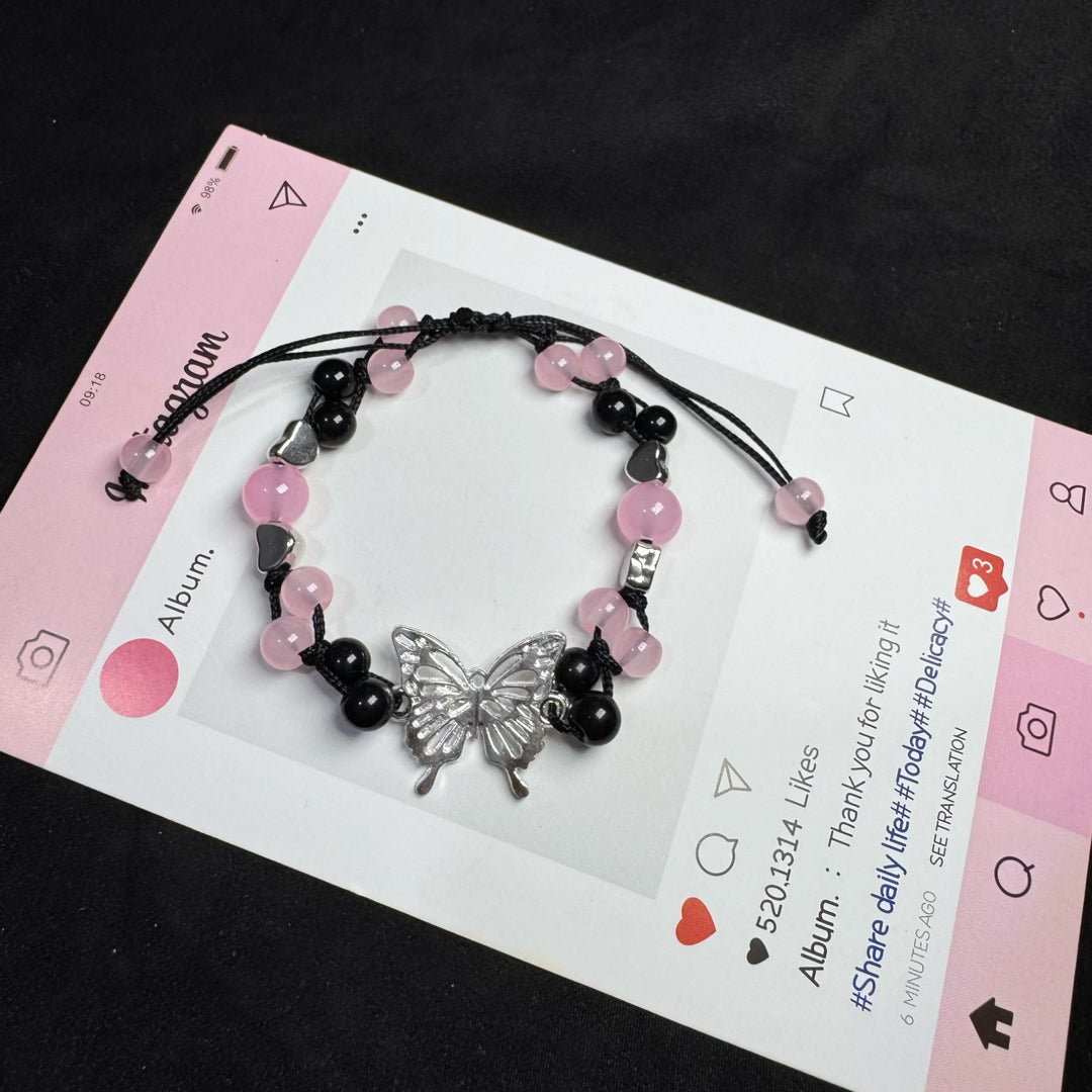 Schmetterlings Charm Verstellbares Armband Karnz
