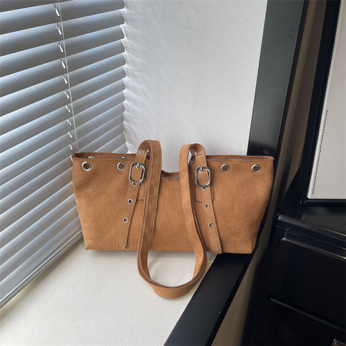 Stylische Minimalistische Wildleder-Tote-Tasche