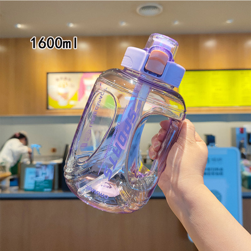 Damen große Wasserflasche mit ergonomischem Tragegriff Karnz