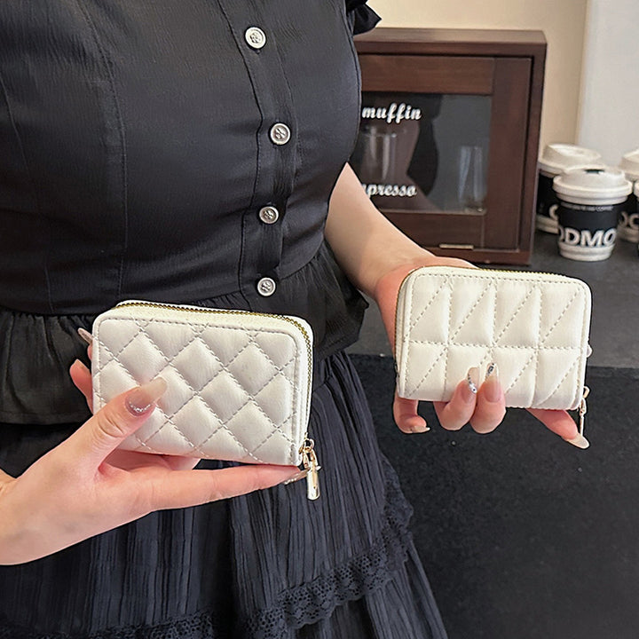 Gepolsterte zippered kompakte Brieftasche