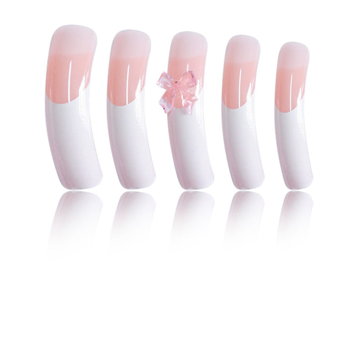 Stylische Acryl Press-On Nagelverlängerungen mit dekorativem Bogen Karnz