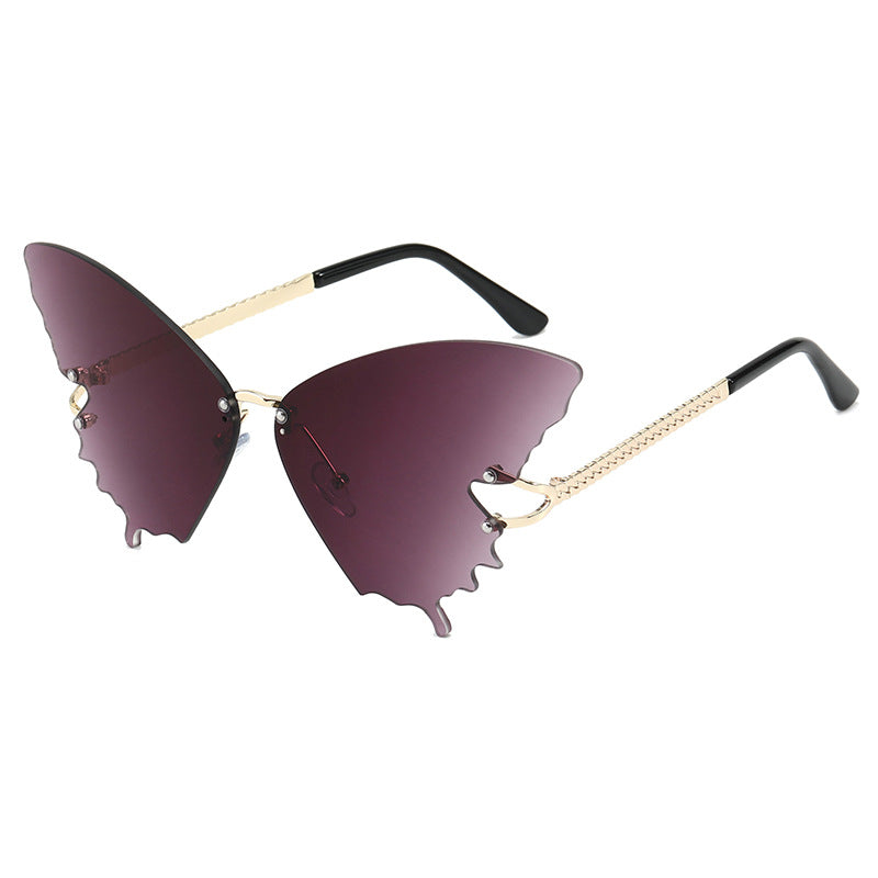 Damen extravagante Schmetterlings-Sonnenbrille Karnz