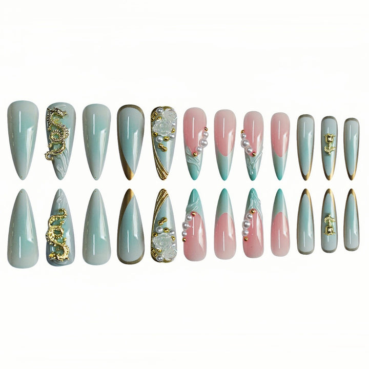 Dekorative Stiletto Press-On Nagelkunst Erweiterungen Karnz