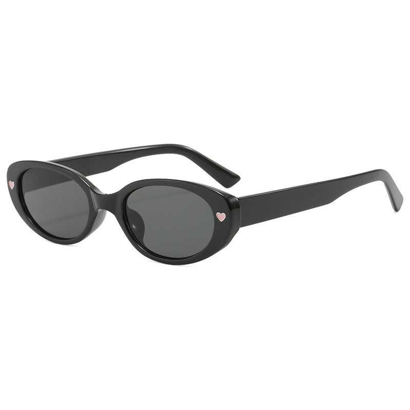 Chic Herz-geschmückte Katzenaugen-Sonnenbrille Karnz