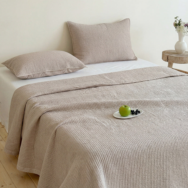Leichte Waffelstruktur-Tagesdecke aus atmungsaktiver Baumwolle für Bett und Sofa