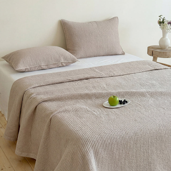 Leichte Waffelstruktur-Tagesdecke aus atmungsaktiver Baumwolle für Bett und Sofa