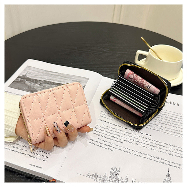 Gepolsterte zippered kompakte Brieftasche