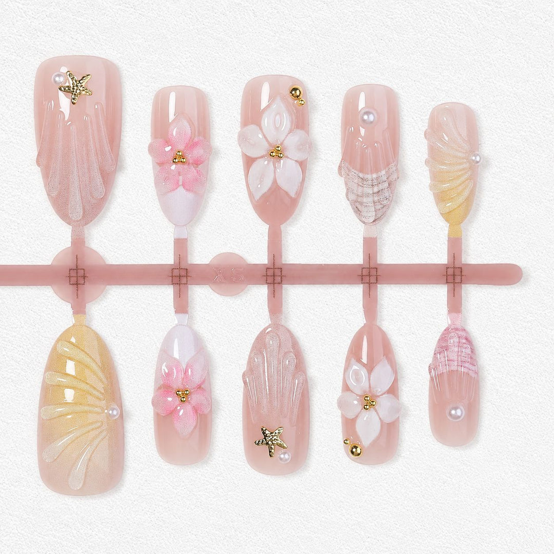 Premium Kunstnägel mit floralen Motiven Karnz