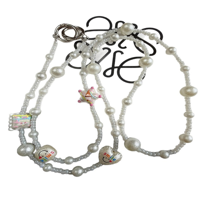 Dekorativer Perl Charm Brillen Kette Karnz