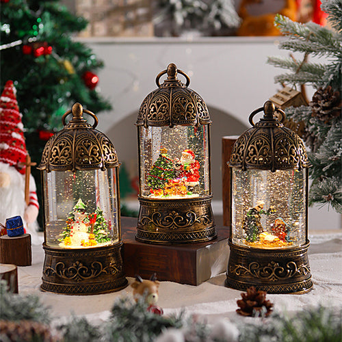 Elegante Weihnachtslaterne mit Schneekugel Karnz