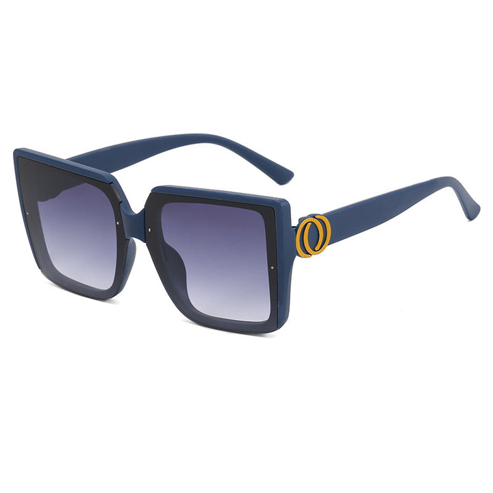 Damen quadratische Sonnenbrille mit einzigartigem Reifenelement Karnz