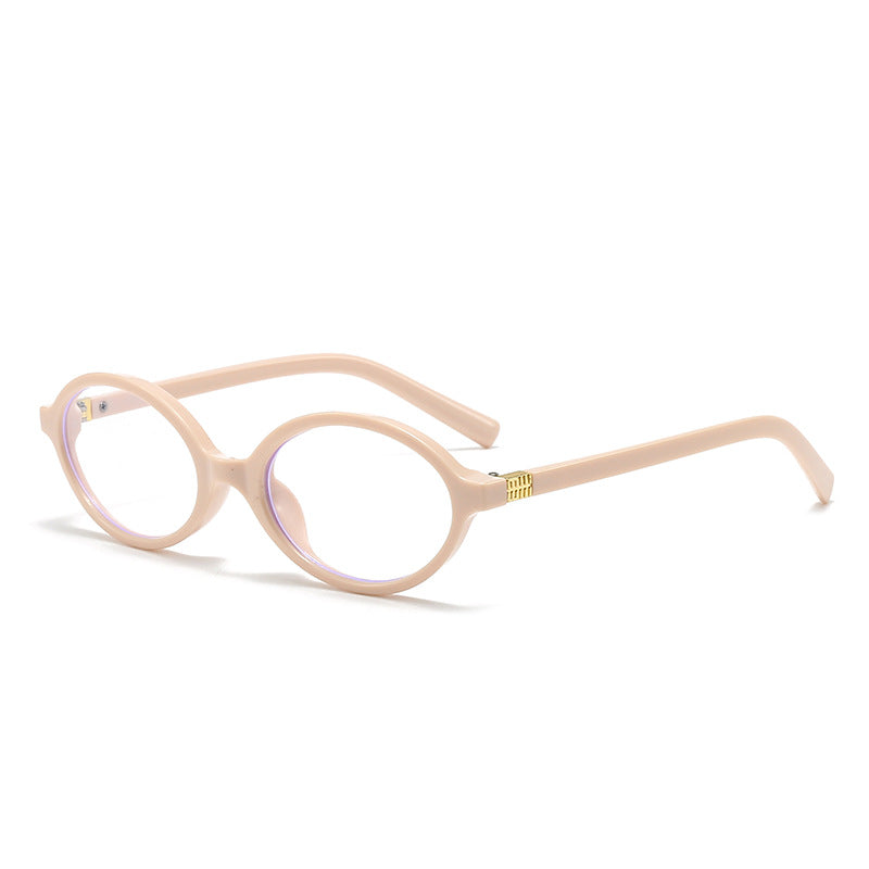 Damen modische ovale Brille mit goldenen Akzenten Karnz