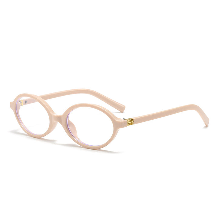 Damen modische ovale Brille mit goldenen Akzenten Karnz