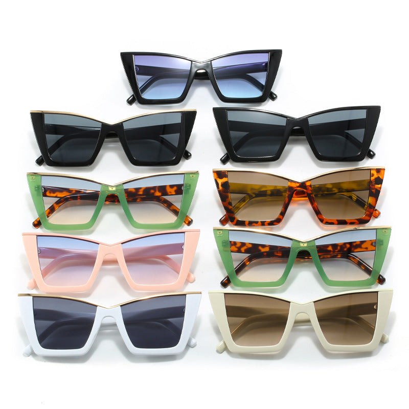 Damen quadratische Sonnenbrille mit goldenen Details Karnz