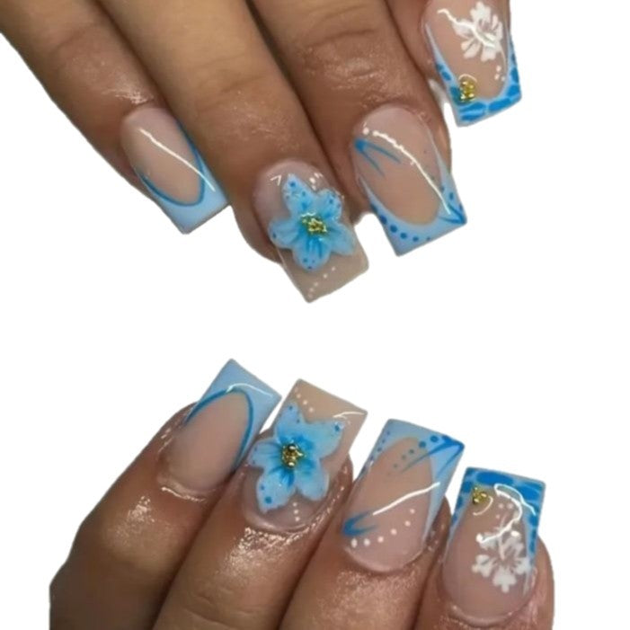 Dekorative Florale Acryl-Nagelkunst Karnz