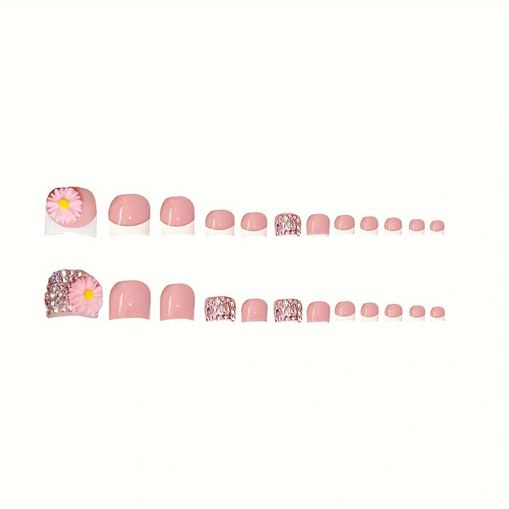 Blumeninspiriertes Press-On Nagelkunst Set Karnz