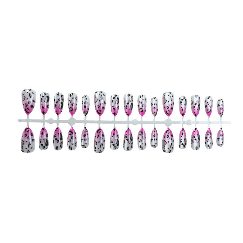 Künstlerisches Leopard-Print-Gradient Press-On-Nagelset Karnz