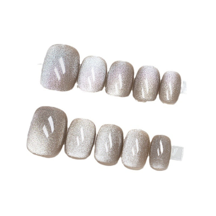 Press-On Nagelset mit Glitter-Finish