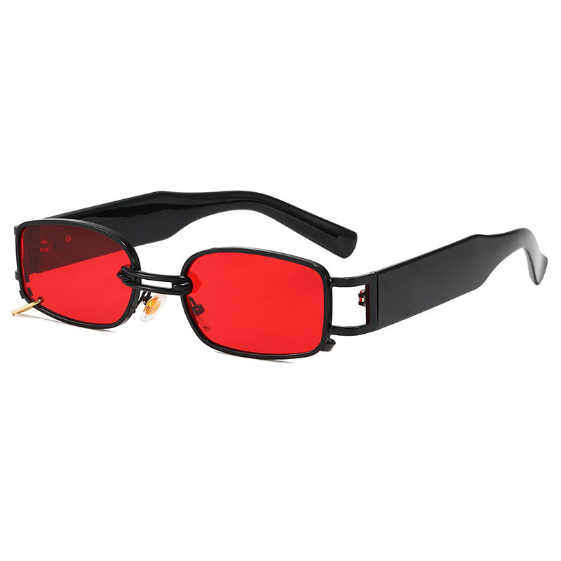 Damen modische rechteckige Sonnenbrille mit exklusivem Metallrahmen Karnz