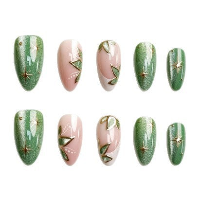 Botanische Florale Press-On Nagelspitzen Karnz