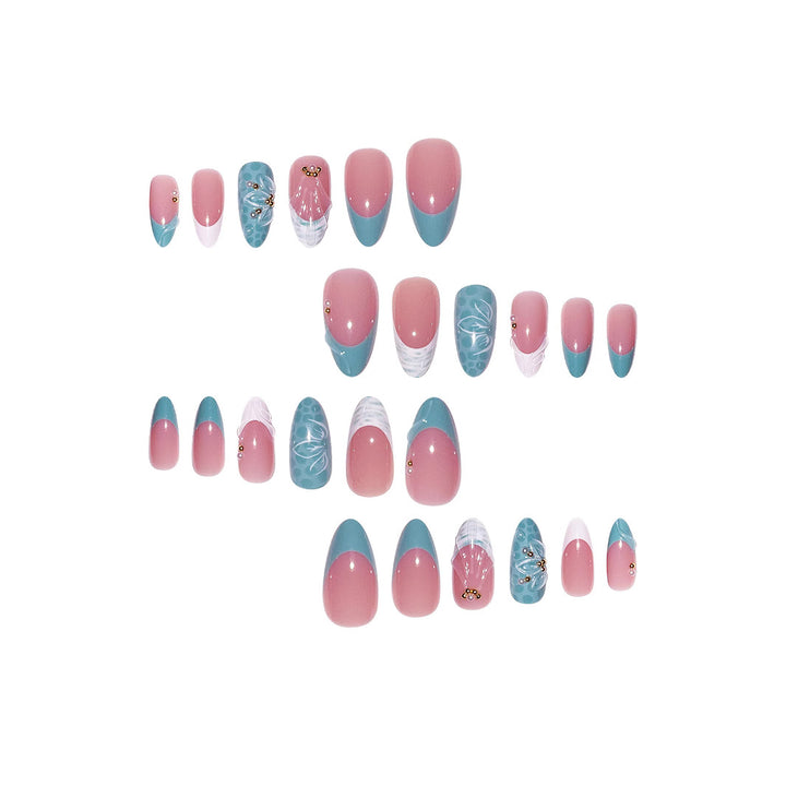 Elegante abstrakte florale Nagelkunstverlängerungen Karnz
