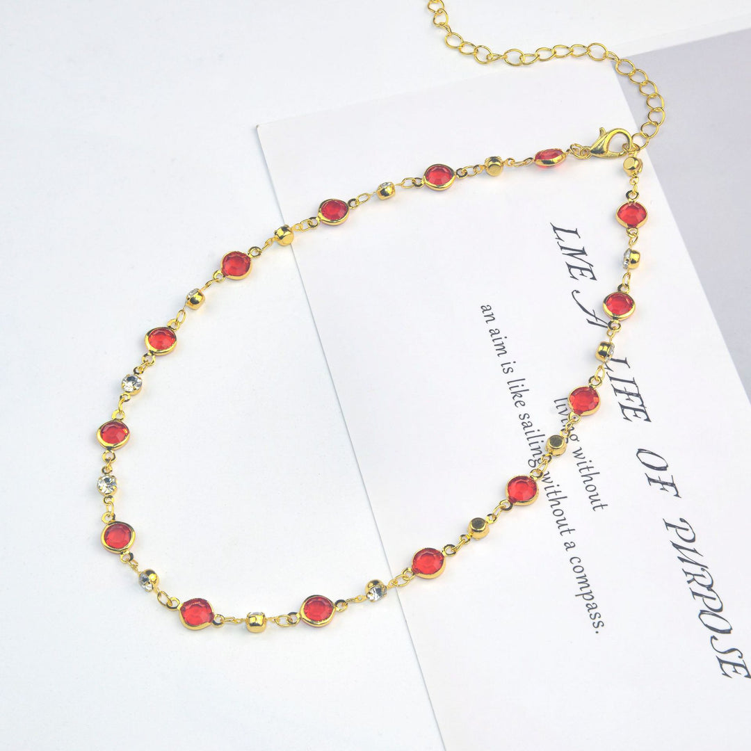 Elegante Stein Strass Halskette Karnz