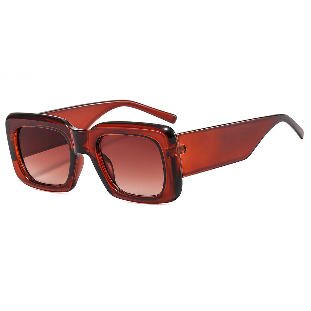 Damen oversized Sonnenbrille mit quadratischem Rahmen und transparentem Design Karnz
