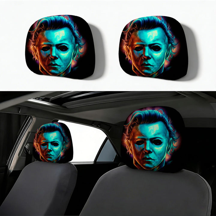 Auto-Kopfstützenbezug mit Retro-Horror-Motiv