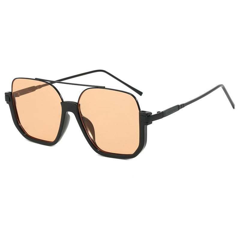 Damen Modische Sonnenbrille mit geschwungenem Metallrahmen und UV-Schutz Karnz