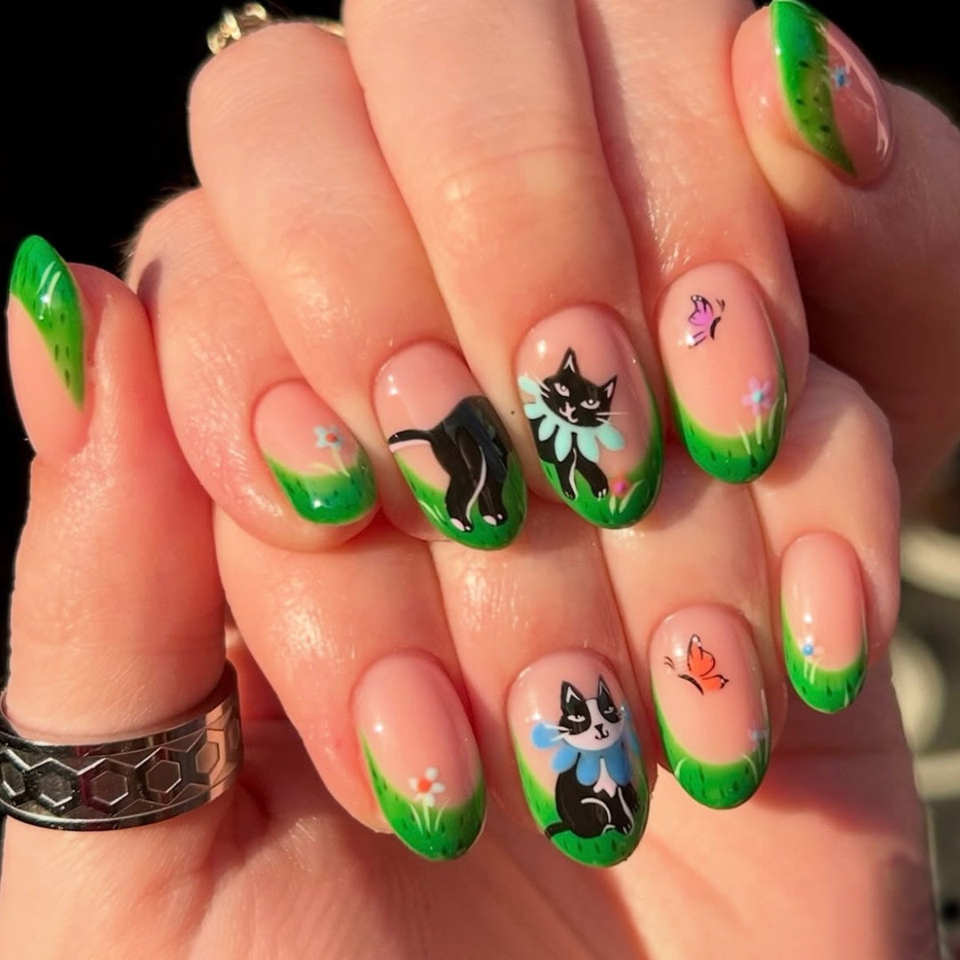 Verspielt katzenmotiviertes Nagelkunstset Karnz