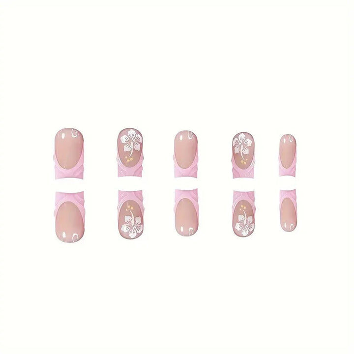 Elegante Florale Kunst Nagelverzierungen Karnz
