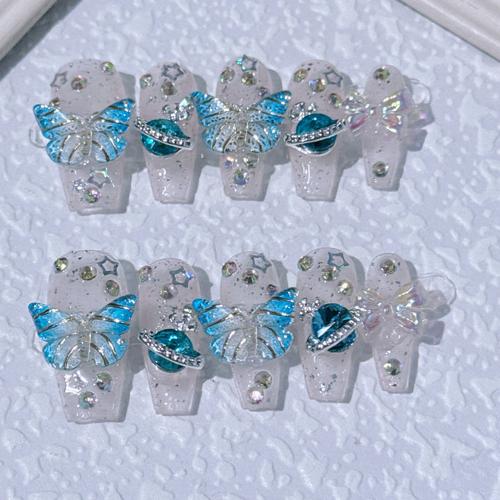 Butterfly Design Press-On Nagel Kunst Set