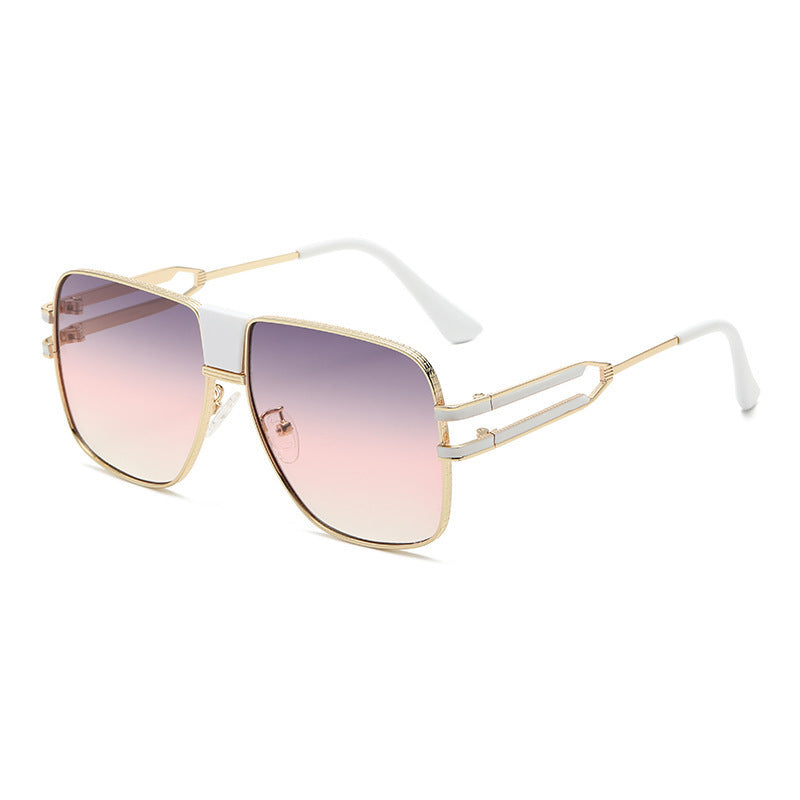 Damen moderne quadratische Sonnenbrille mit elegantem Metallrahmen Karnz