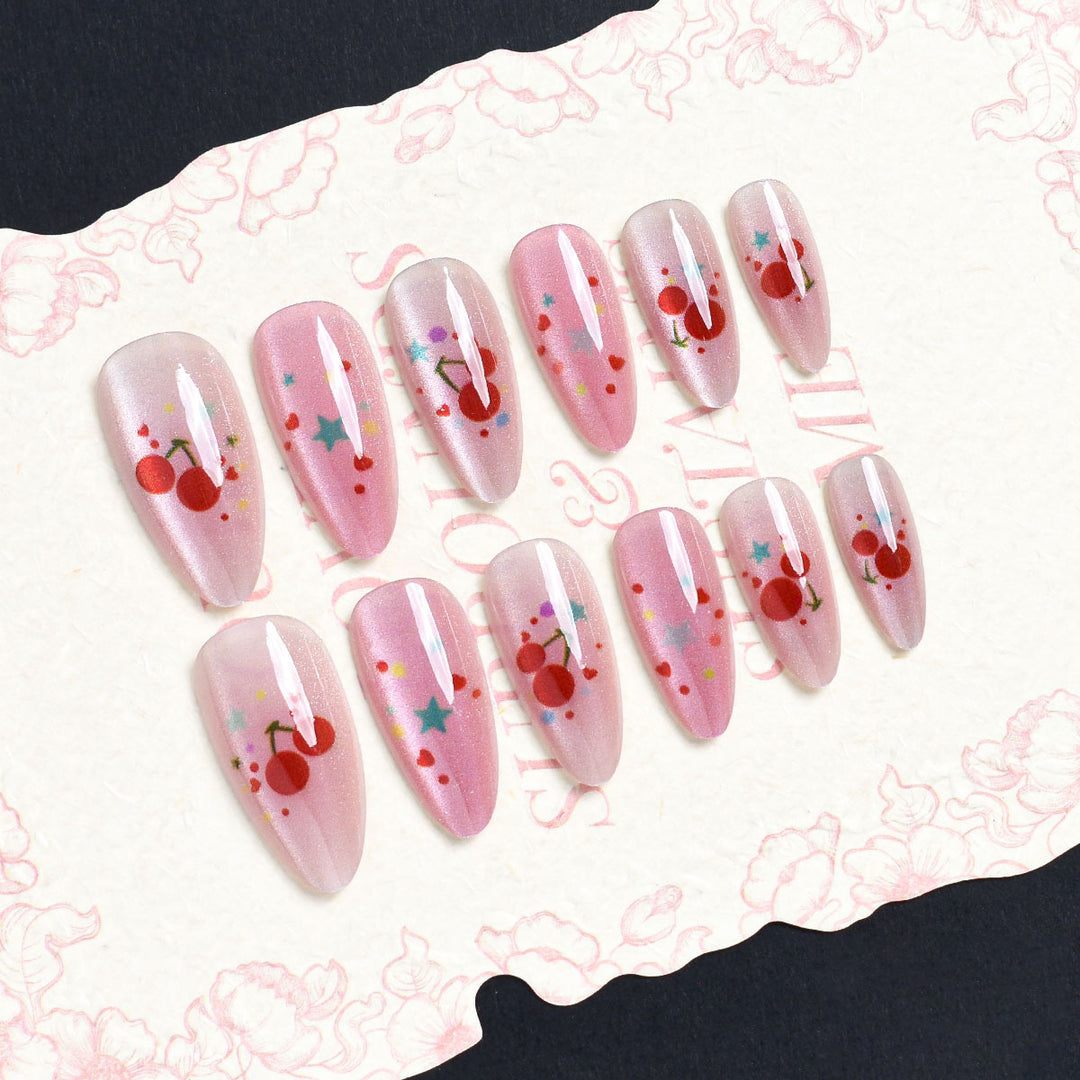 Chic Dekorativer Press-On Nagelset Karnz