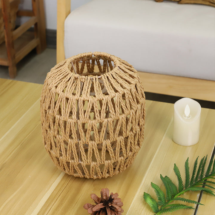 Kunstvoller Rattan Tischlampenschirm Karnz