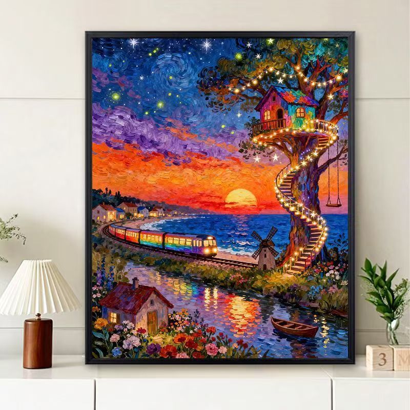 Vibrant Scenic Sunset Wandkunst Karnz
