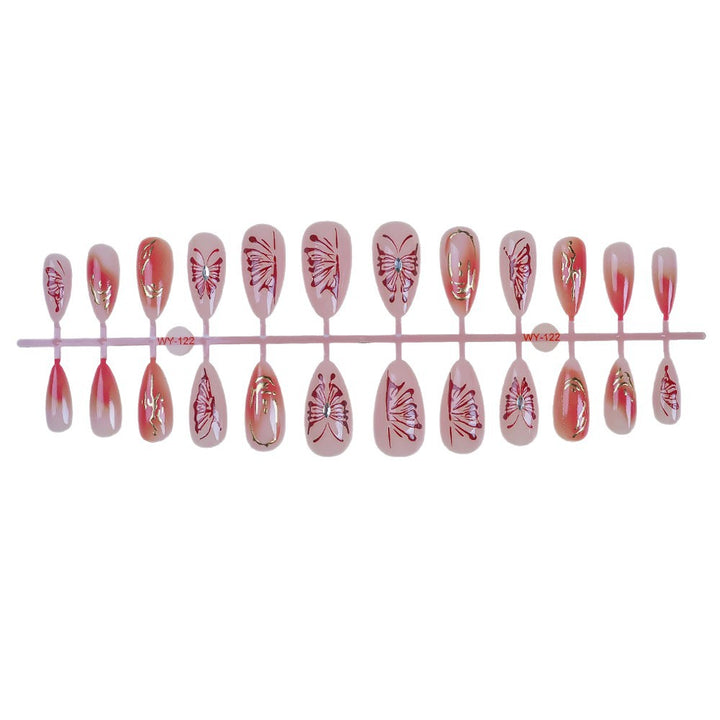 Elegante handgemalte Press-On-Nagelkunst Karnz