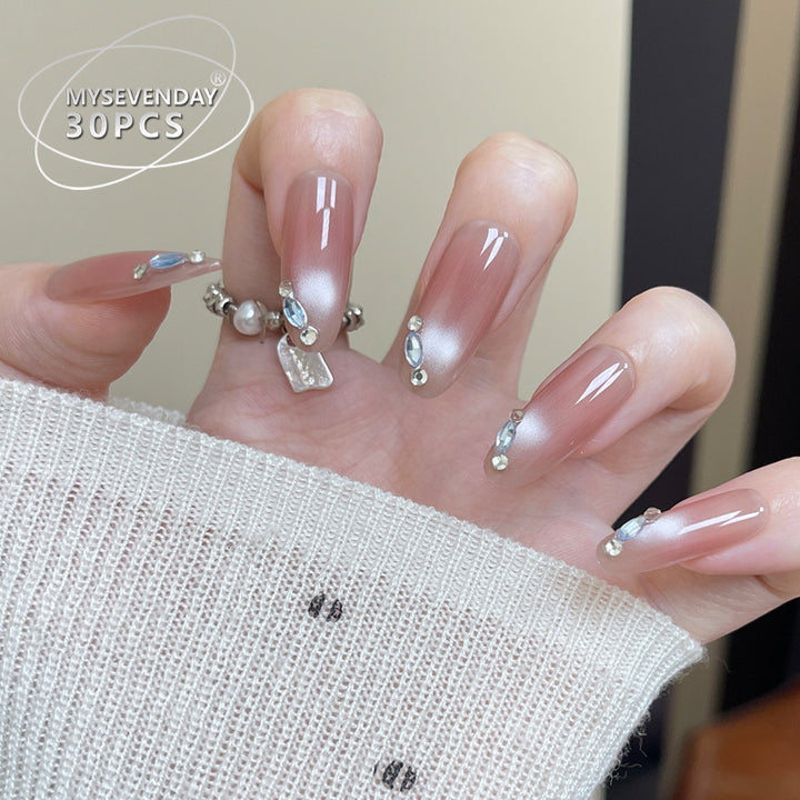 Glamorous Rhinestone Accent Press-On Nagelspitzen Karnz