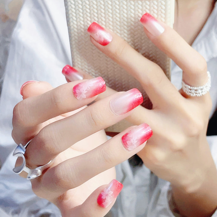 Ombre Glitzer Druck-Nagelset