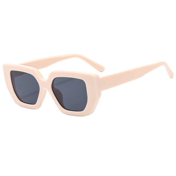 Damen moderne geometrische Sonnenbrille mit auffälligem Rahmen Karnz