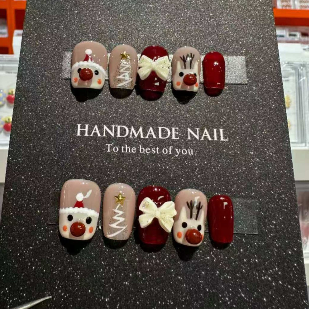 Handgemachtes, urlaubsbezogenes Press-On-Nagelset