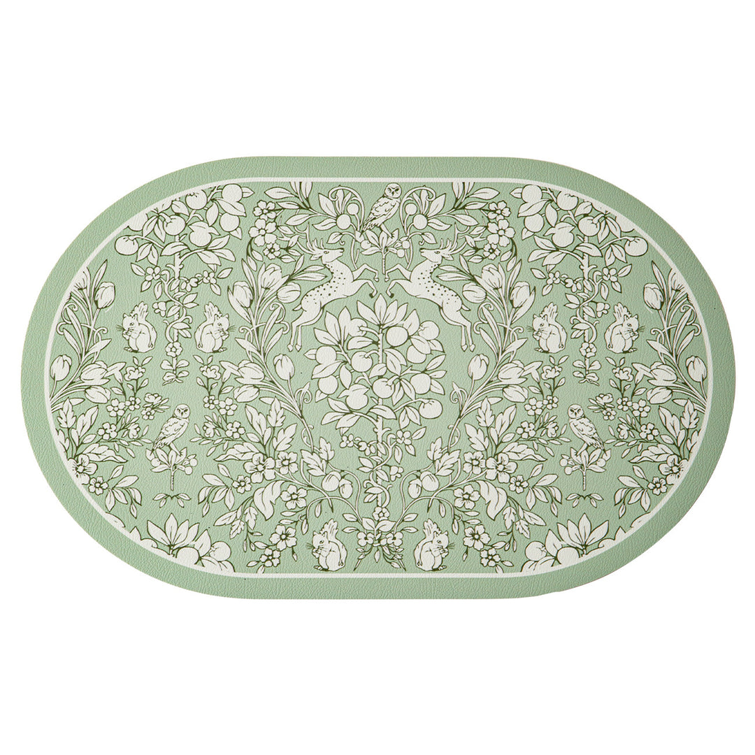 Runder dekorativer Teppich mit floraler Tierillustration und feiner Jacquardstruktur Karnz